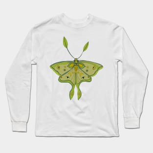 Lucky Green Luna Moth Long Sleeve T-Shirt